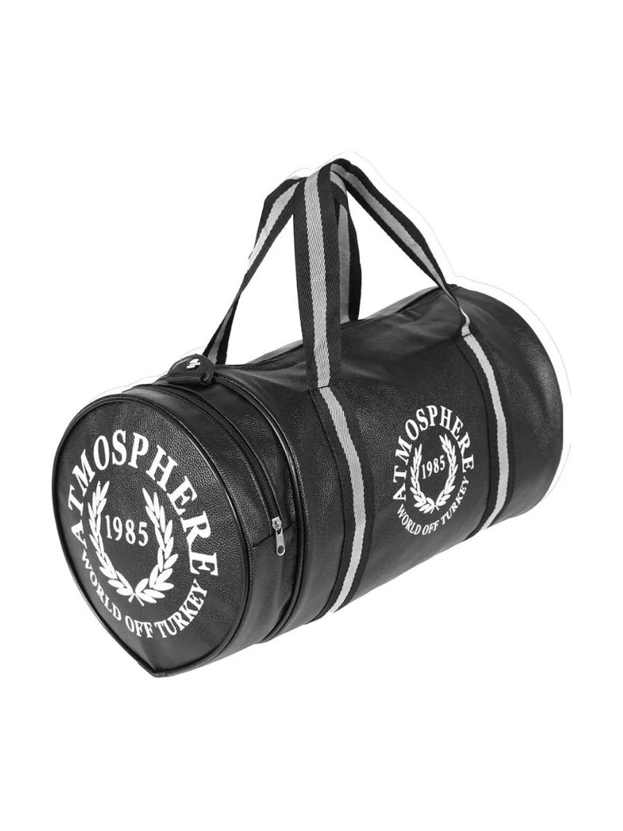 Silindir Spor Ve Seyahat Çantası Vegan Deri 1. Kalite Uniseks, Parlak Su Geçirmez Deri Kumaş