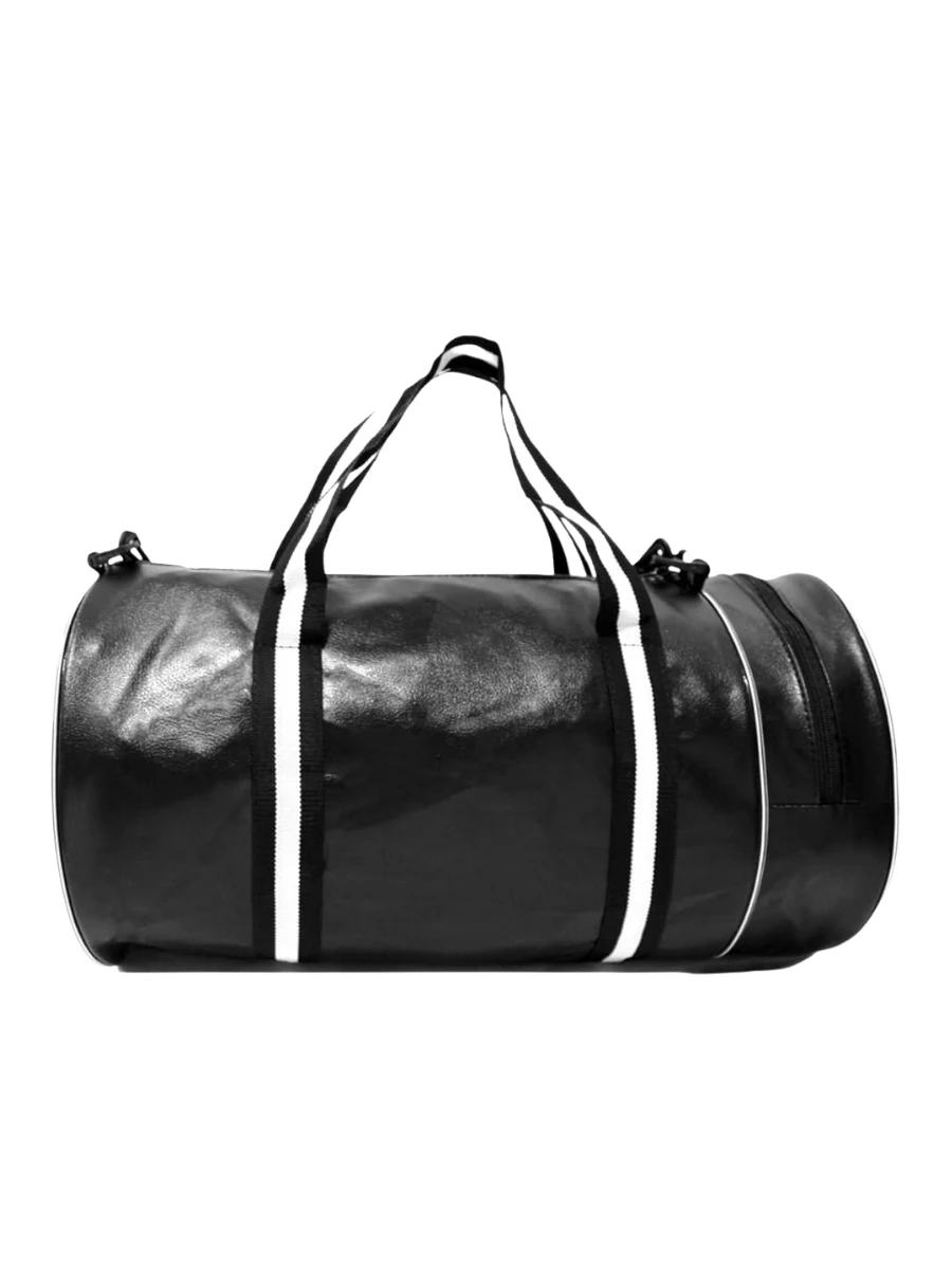 Silindir Spor Ve Seyahat Çantası Vegan Deri 1. Kalite Uniseks, Parlak Su Geçirmez Deri Kumaş