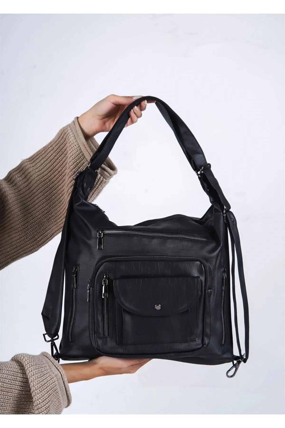 Yıkama Vegan Deri Çok Fonksiyonlu Kadın Çantası Maymun(3İN1) MYM10