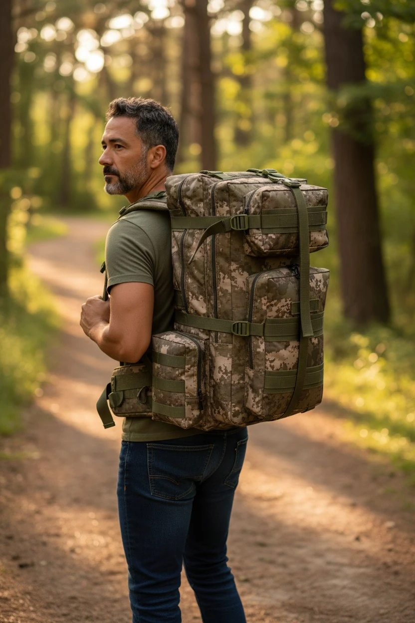 75+10 Litre Profesyonel Dağcılık & Taktik Sırt Çantası & Çok Amaçlı Sırt Çantası - Kamuflaj
