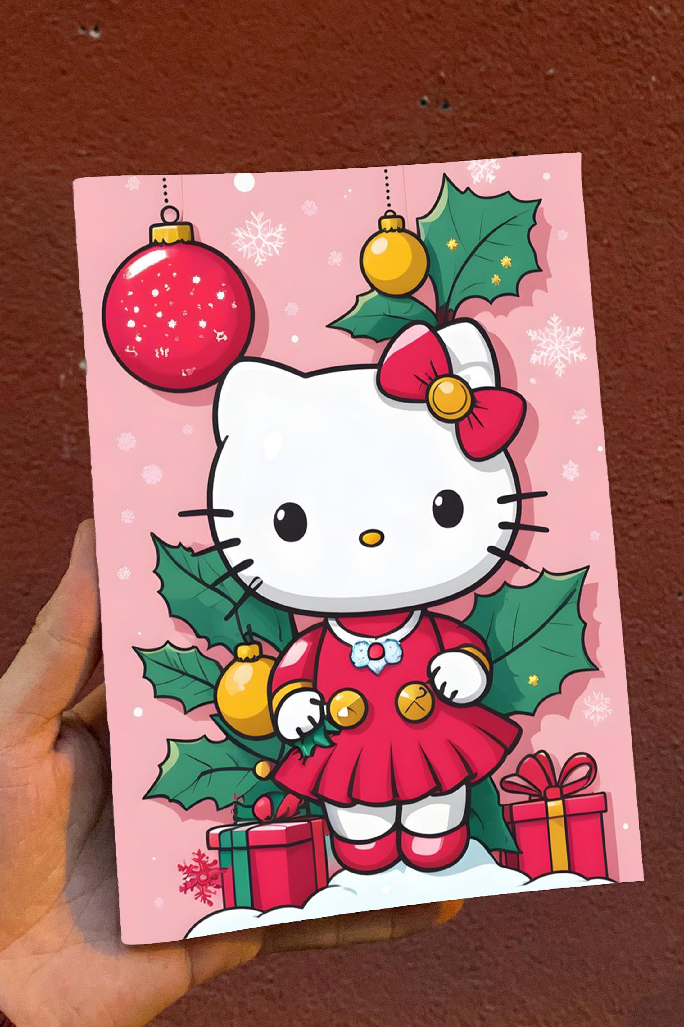 Yılbaşı Özel Hello Kitty Elbise A5 Çizgisiz Hediyelik Günlük, Not ve Okul Defteri (52 Sayfa)