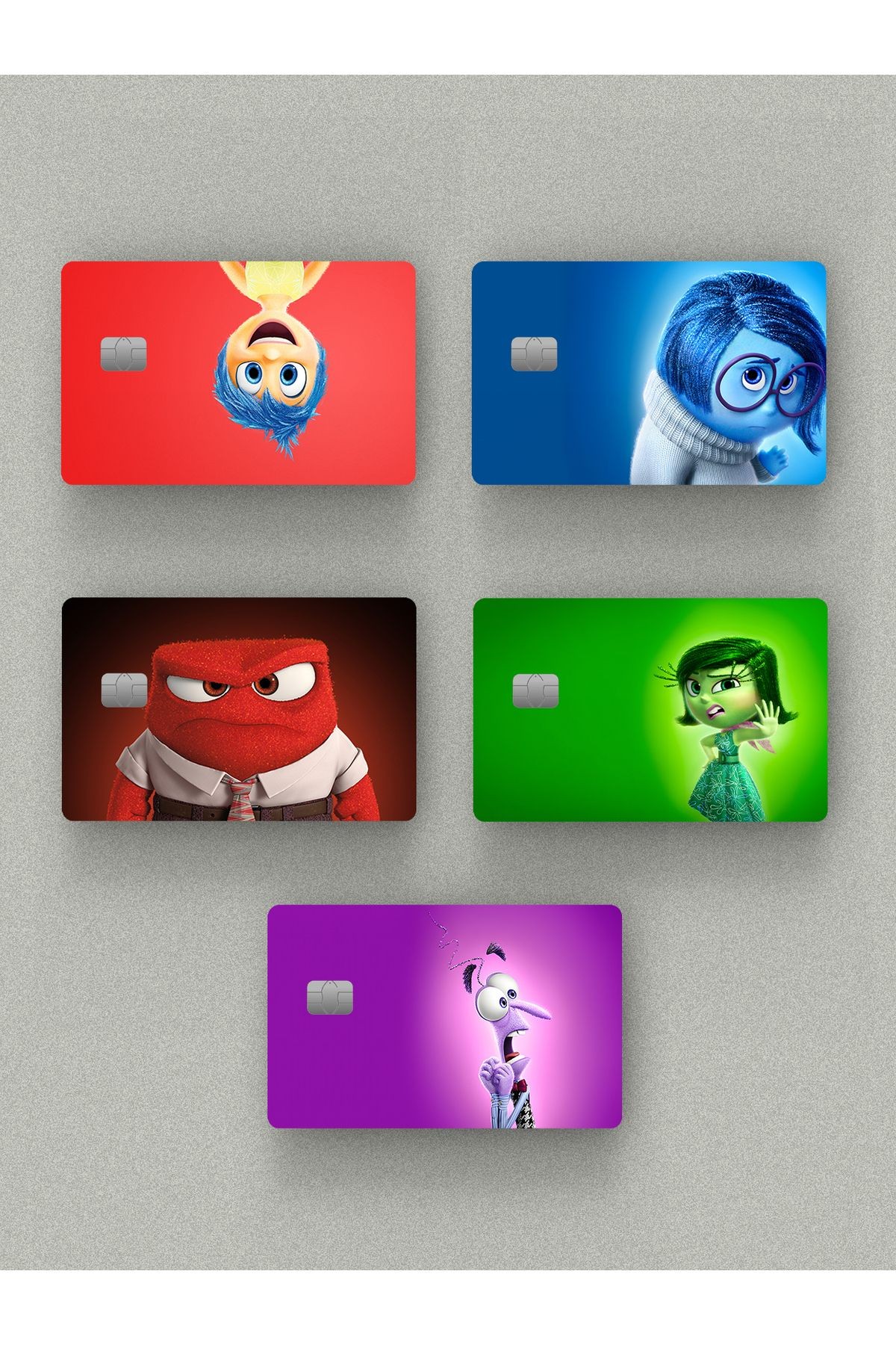 5'li Ters Yüz ''Inside Out'' Kredi Kartı, Akbil ve Kart Kaplama Stickerı (5 ADET)