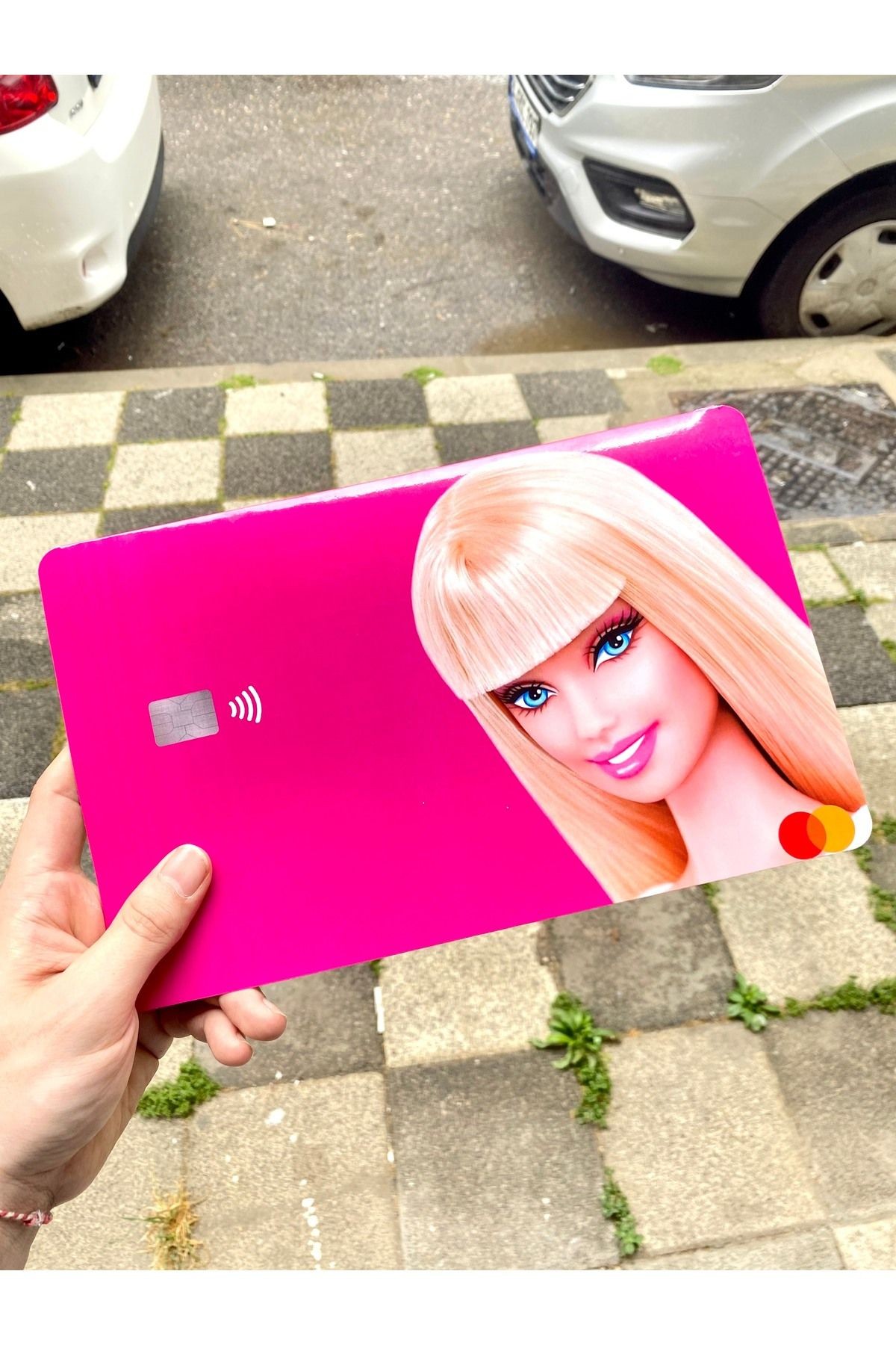 Pembe Barbie Büyük Boy Dev Kredi Banka Kartı Kılıfı (18X29)