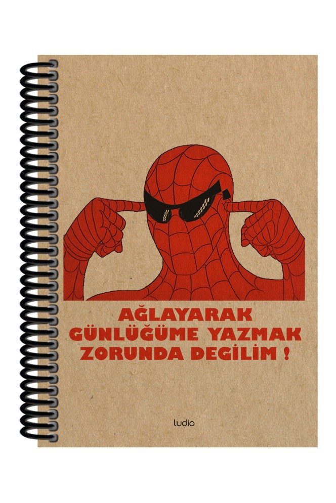 Spiderman AĞlamak Spiralli A5 Çizgisiz Defter (200 Sayfa)