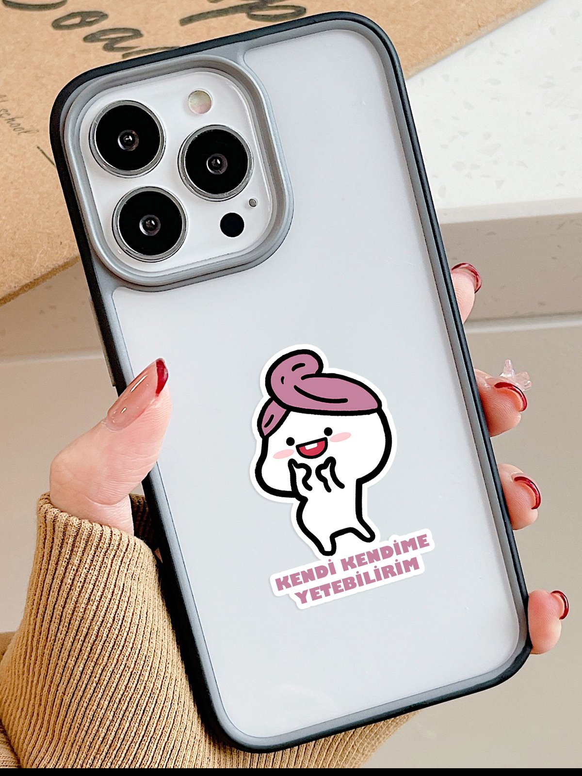 Qubby Kendime Yeterim Cep Telefonu Stickerı (2 Adet) [Selefonlu]