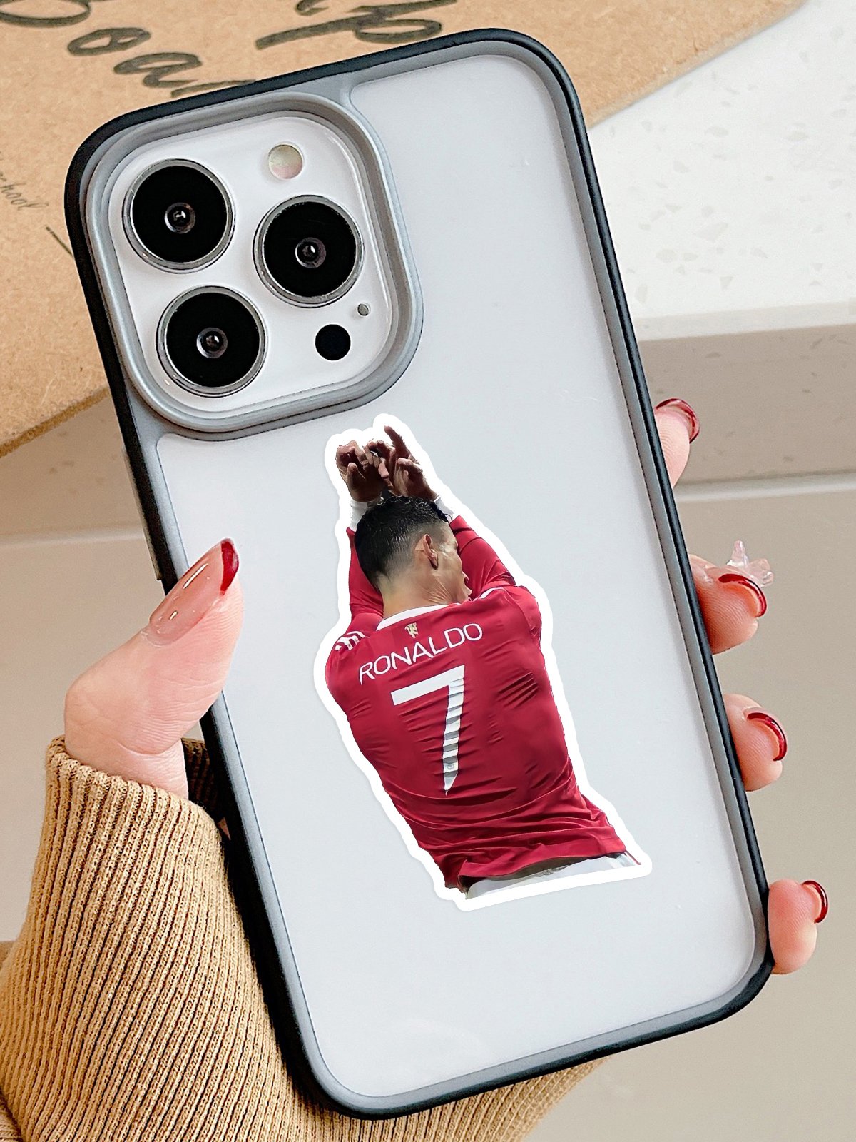 CR7 Aynı Zamanda Telefon Stickerıolando SİÜ Cep Telefonu Stickerı (2 Adet) [Selefonlu]