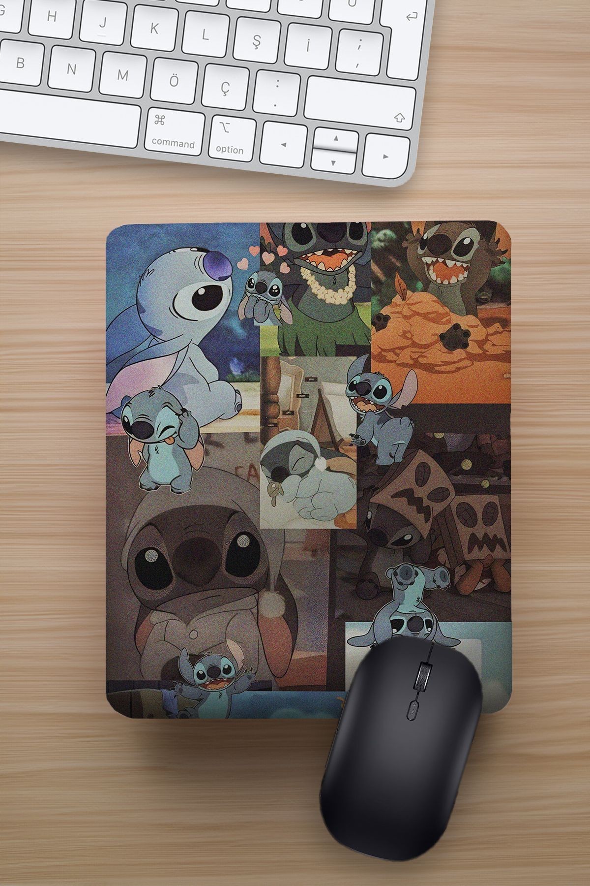 Stich Kolaj Bilek Destekli Eğlenceli Tasarımlı Hediyelik Mousepad