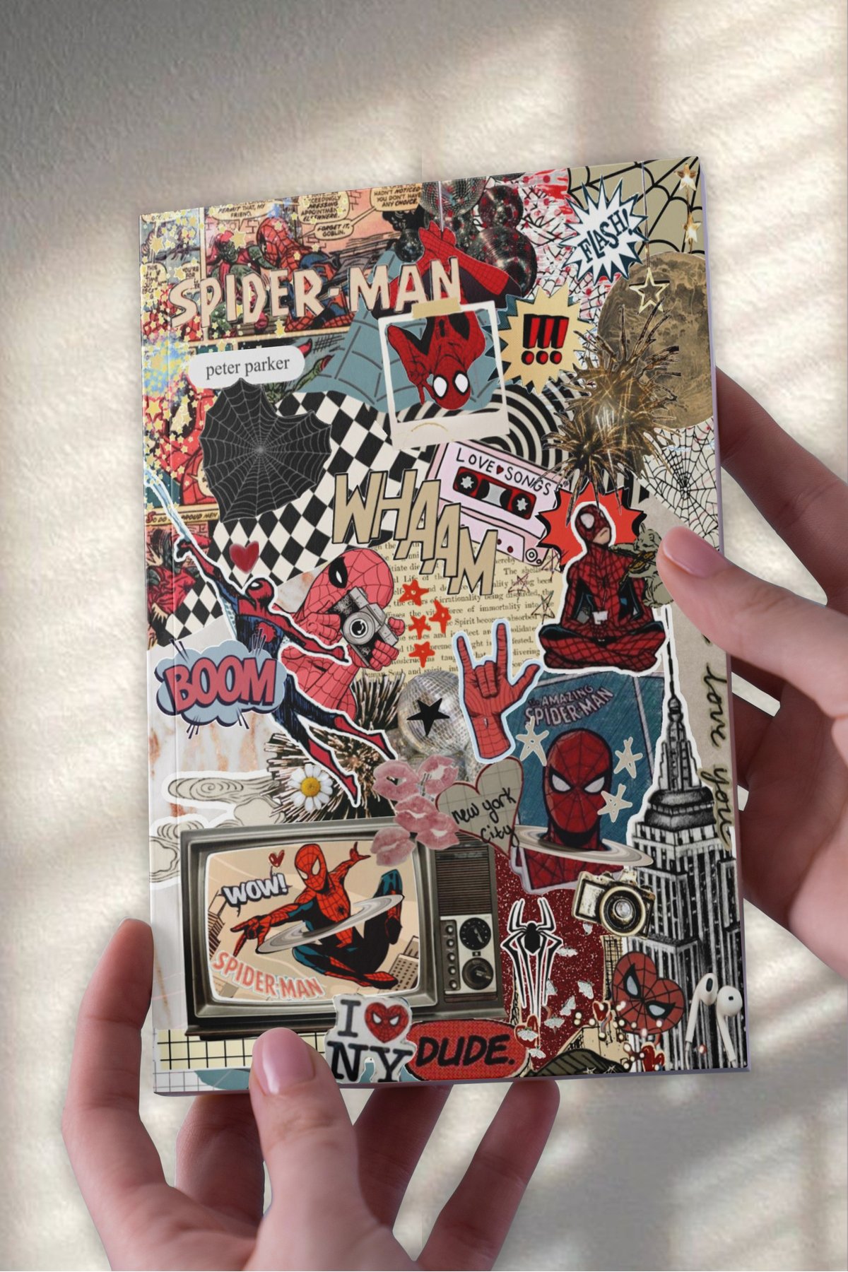 Spiderman Kolaj A5 Çizgisiz Günlük Hediyelik Günlük Defter (50 Sayfa)