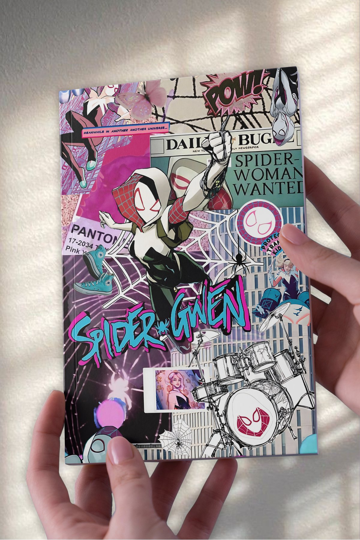 Spider Gwen Kolaj A5 Çizgisiz Günlük Hediyelik Defter (50 Sayfa)