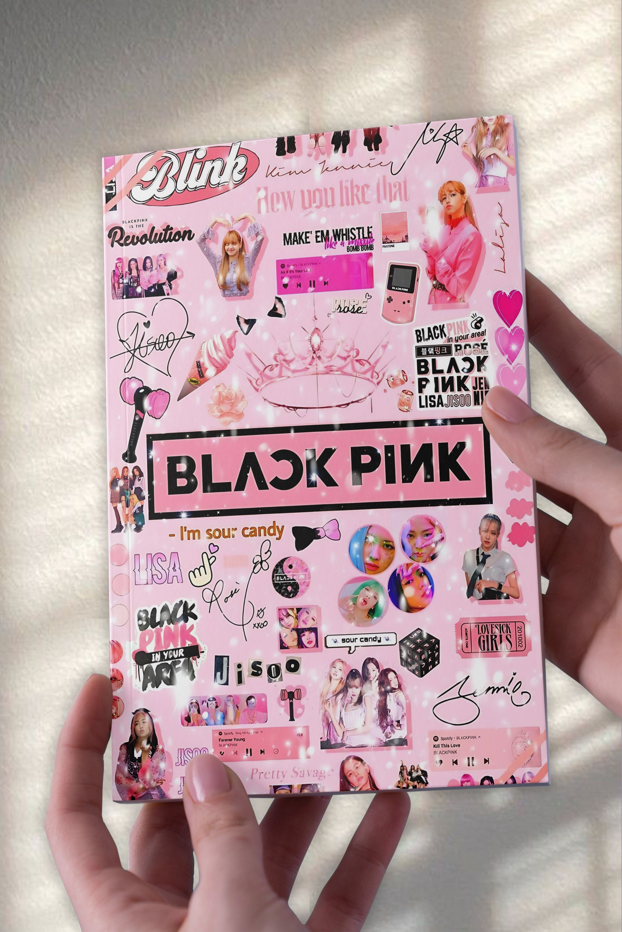 Blackpink Pembe Kolaj A5 Çizgisiz Defter (50 Sayfa)