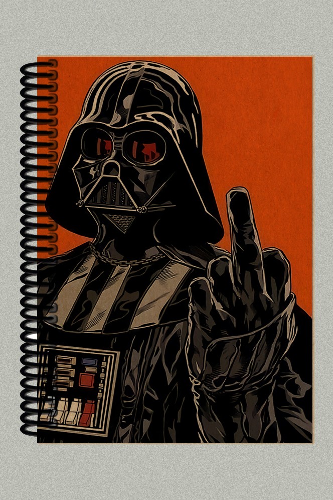 Darth Vader Tasarımlı Spiralli A5 Çizgisiz Kraft Kapaklı Defter (200 Sayfa)