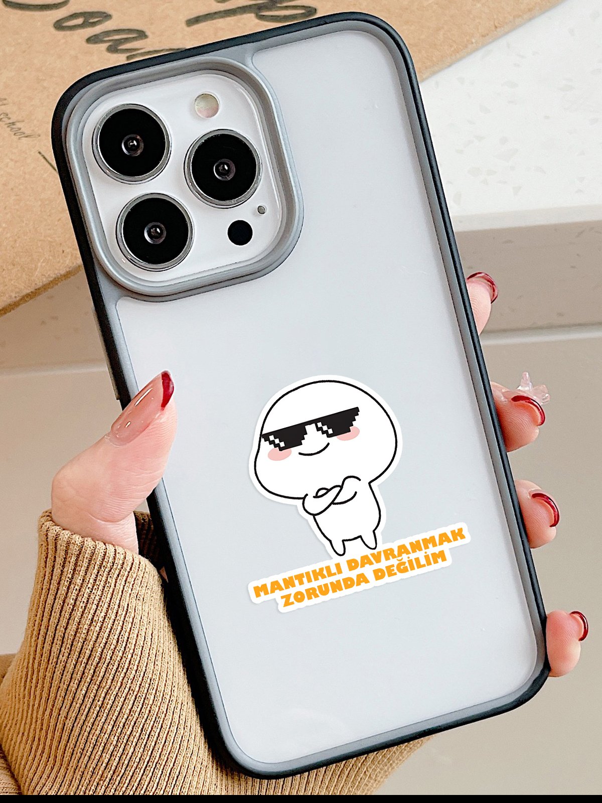 Qubby Mantık Yok Cep Telefonu Stickerı (2 Adet) [Selefonlu]