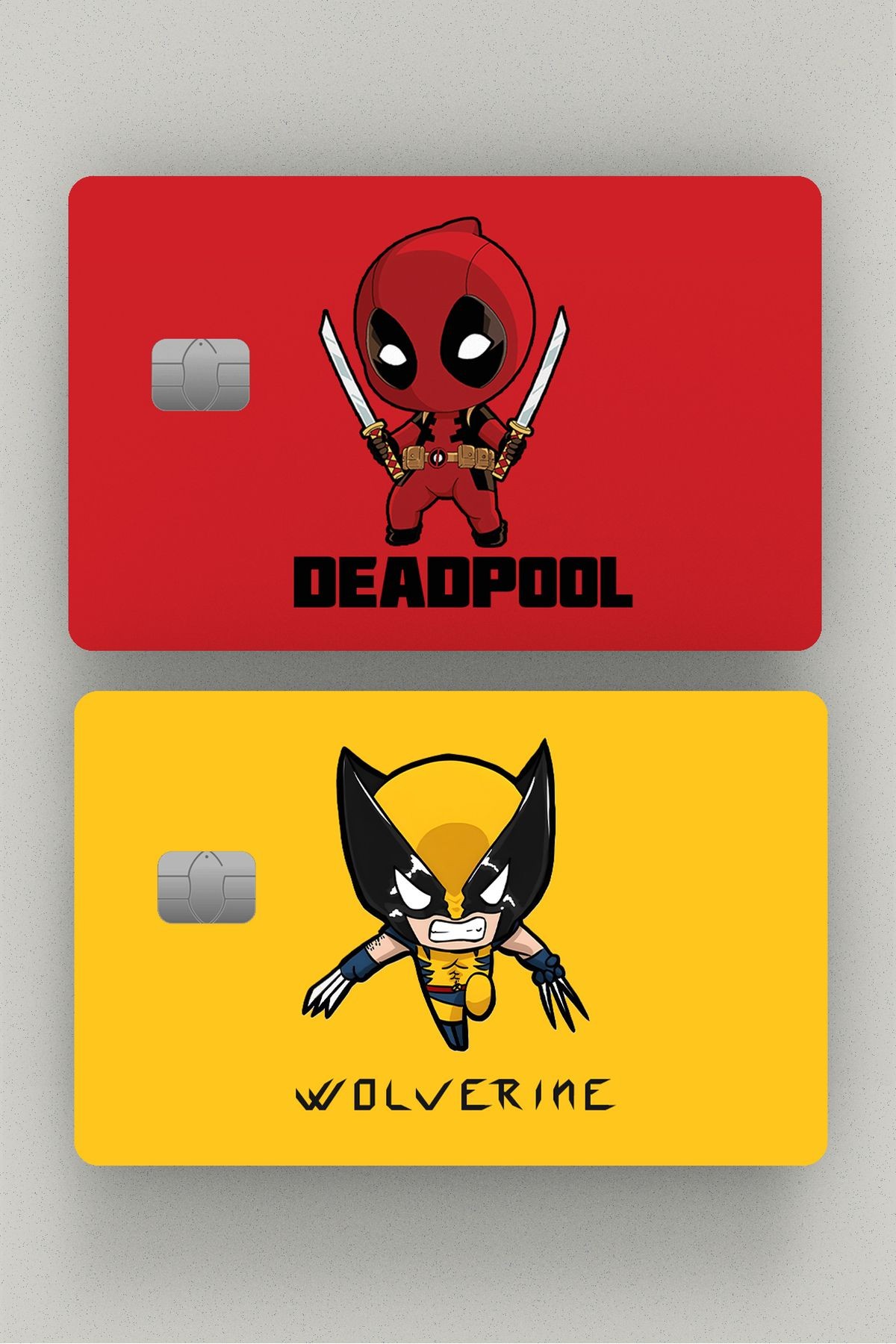 2'li Wolvorine & Deadpool  Kredi Kartı, Akbil Ve Kart Kaplama Stickerı