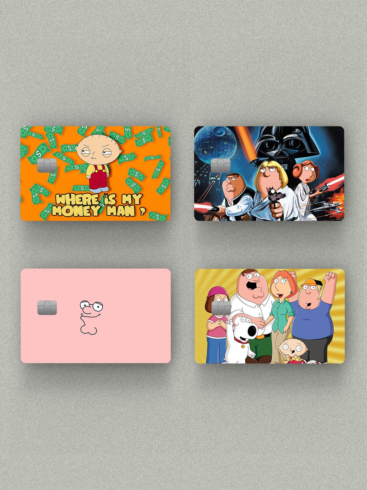 Family Guy 4'lü Set Kredi Kartı & Akbil Sticker Kaplama