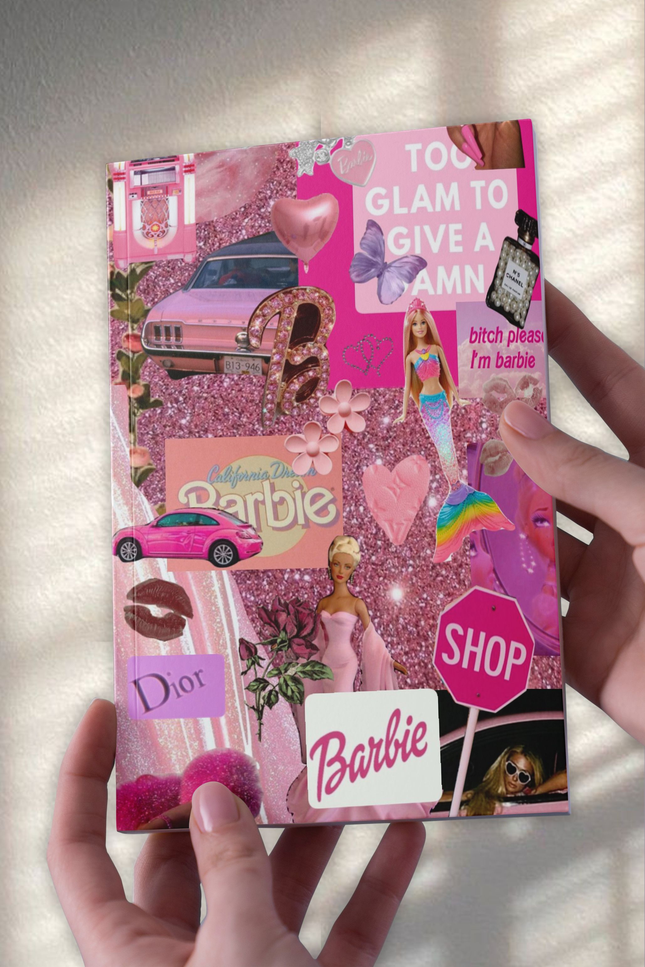 Barbie Kolaj Desenli A5 Çizgisiz Defter (50 Sayfa)