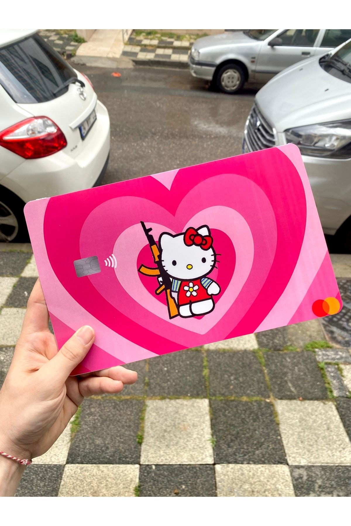 Hello Kitty ''Keleş'' Büyük Boy Dev Kredi Banka Kartı Kılıfı (18X29)