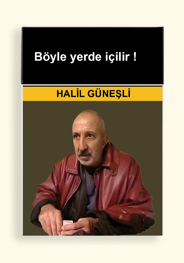 Halil Güneşli ''Böyle Yerde İçilir'' Hediyelik Plastik Sigara Tabakası ve Aksesuar Kutusu