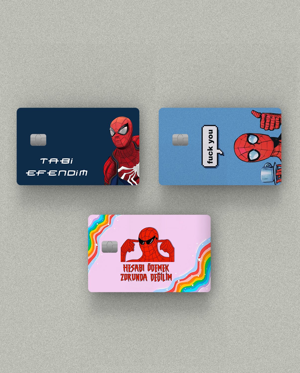 Spider Adam 3'lü Set Kredi Kartı & Akbil Sticker Kaplama