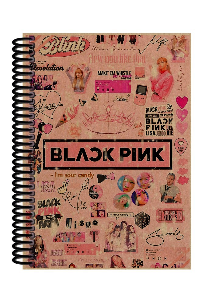 Blackpink Desenli Spiralli A5 Çizgisiz Defter (200 Sayfa)