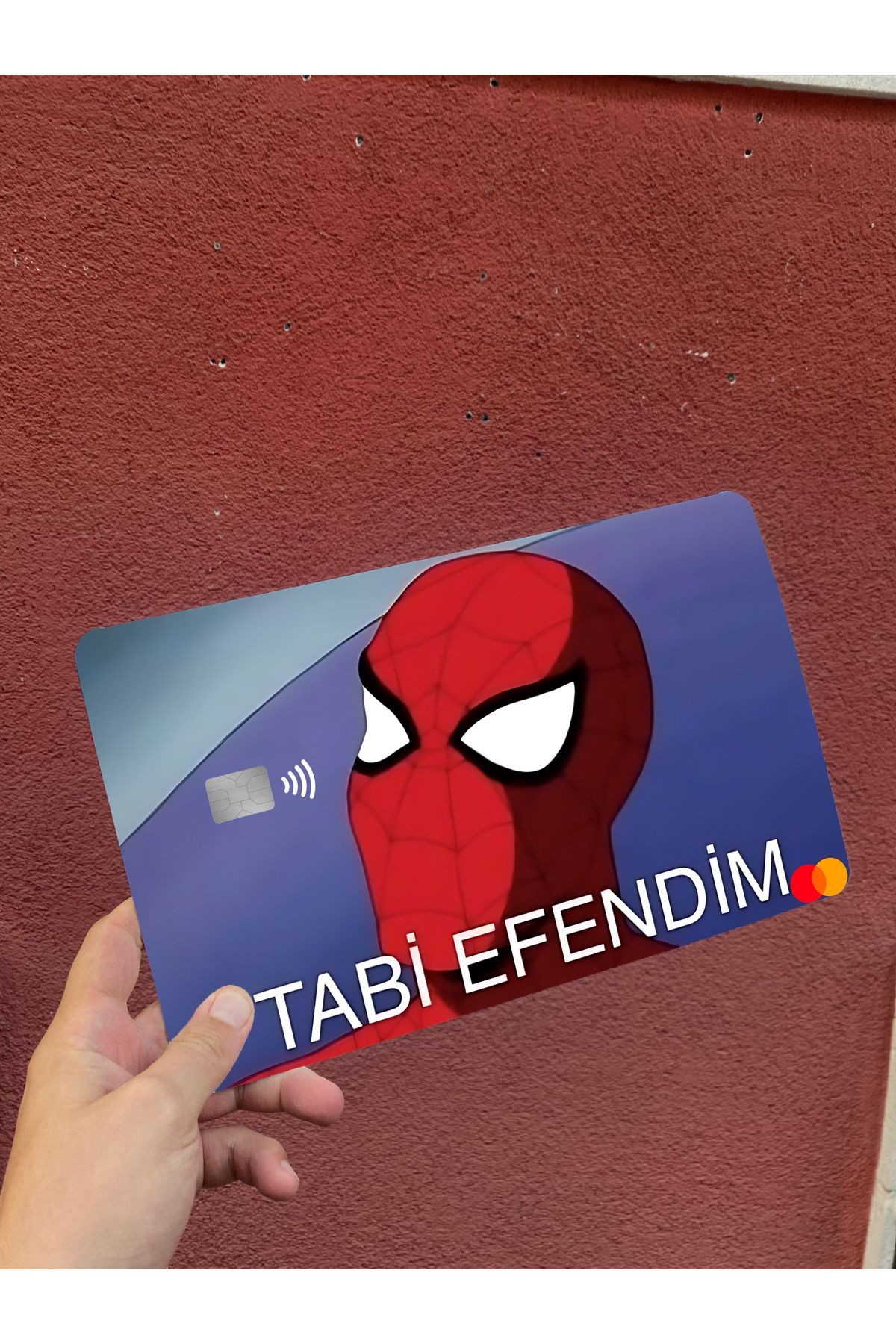 Spiderman ''Tabii Efendim'' Büyük Boy DEV Kredi Banka Kartı Kılıfı (18X29)