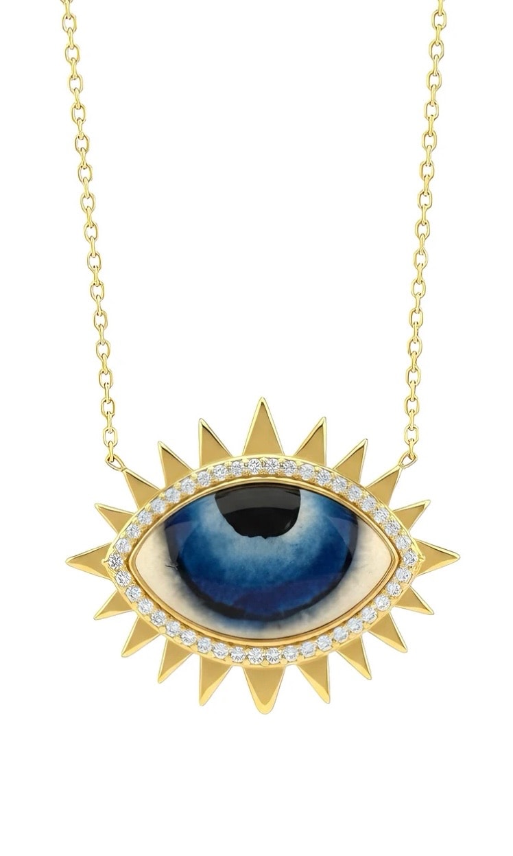 925 ayar gümüş | Seramik göz kolye 