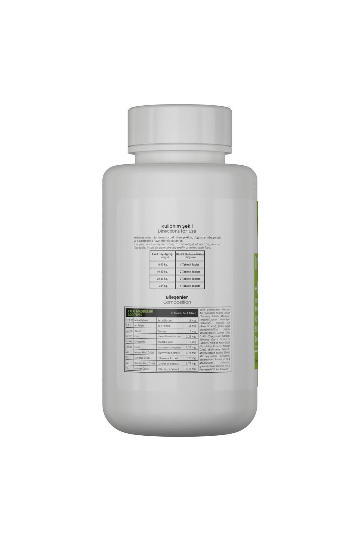 Immune C Kedi Köpek Bağışıklık Sistemi Destekleyici Vitamin Mineral Kaynağı Şeker Ilavesiz Tablet