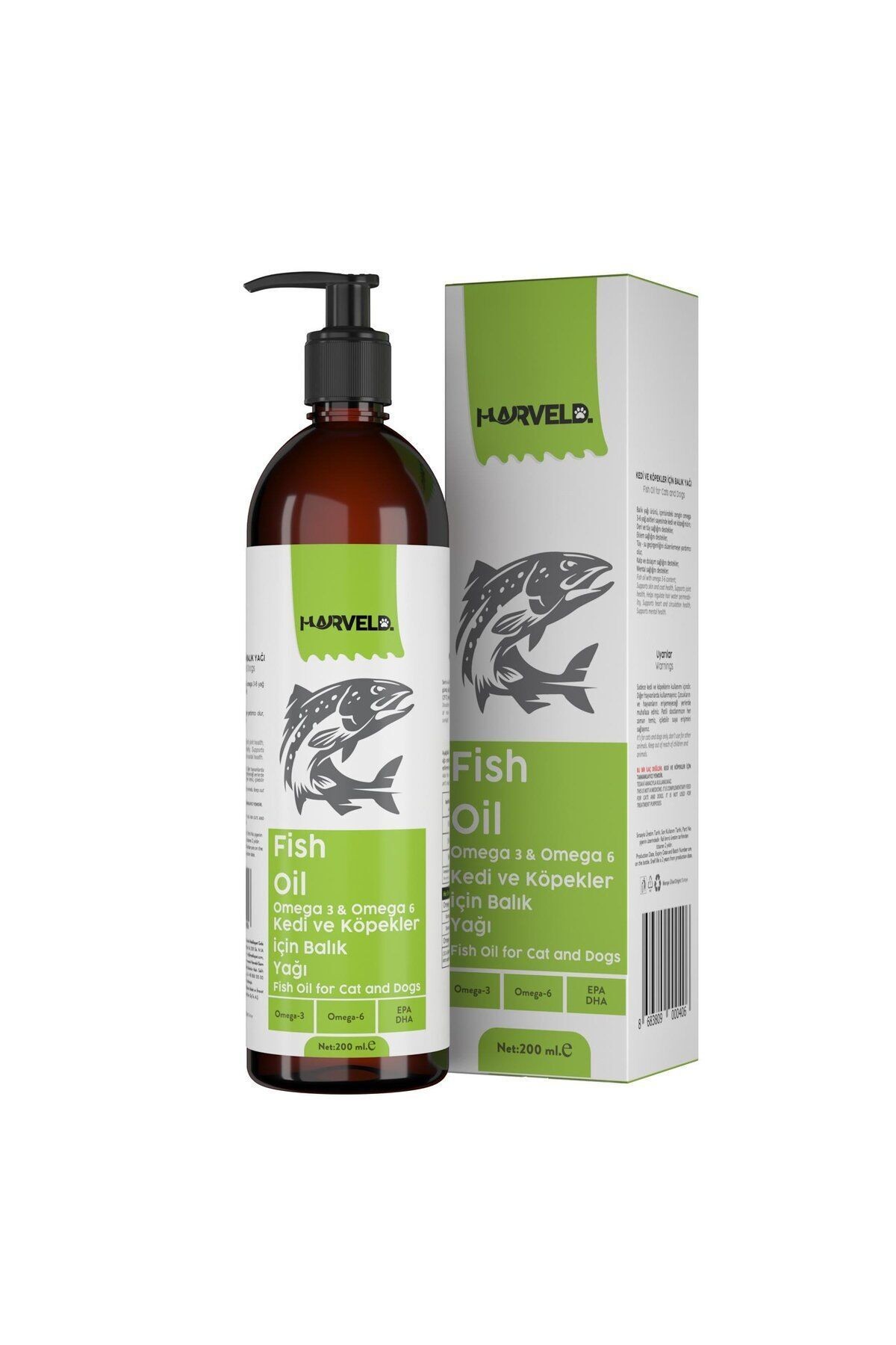 Fish Oil Kedi Köpek Omega 3 Omega 6 Kaynağı Eklem Sağlığı Bağışıklık Destekleyici Balık Yağ 200ml