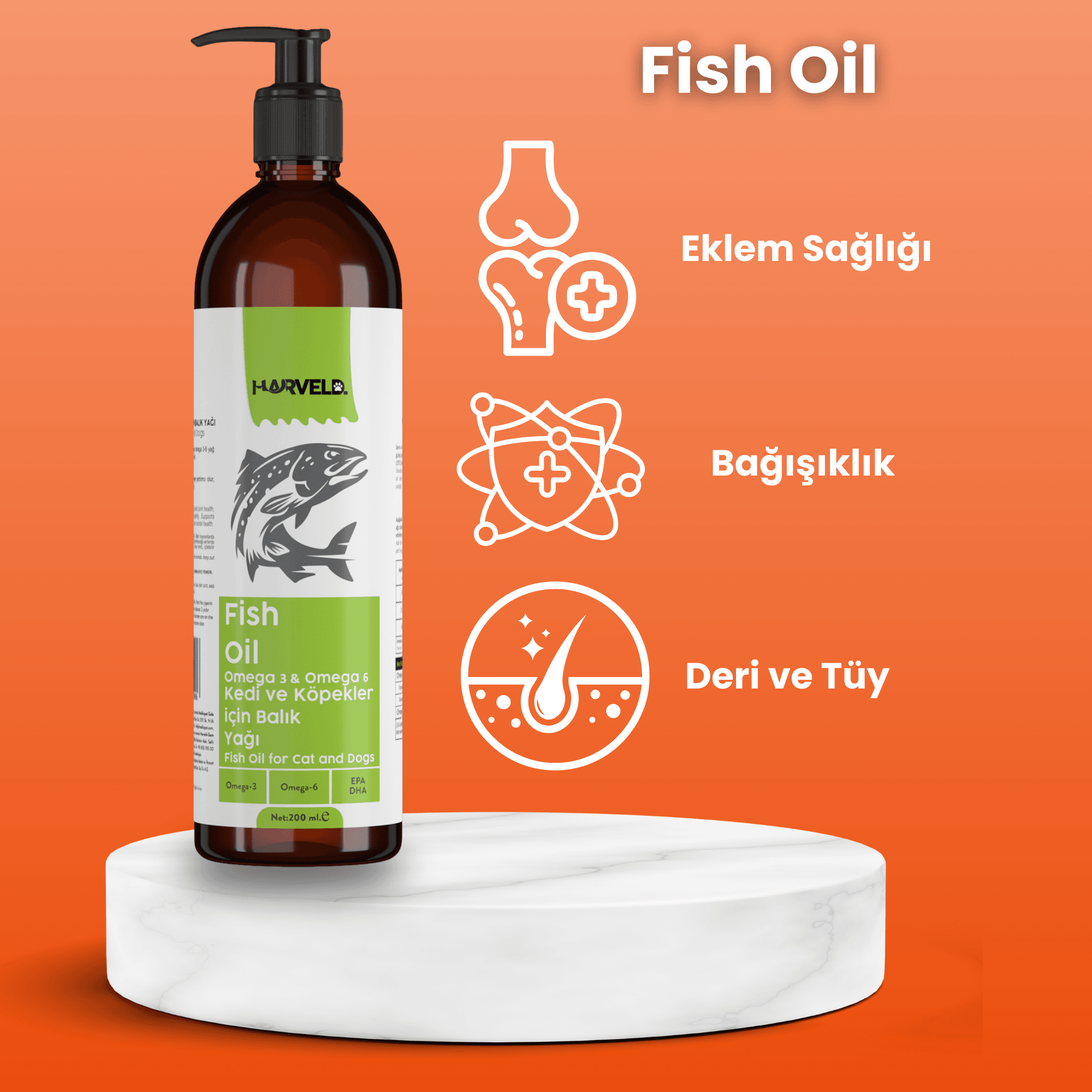 Harveld Kediniz Için Premium Sağlık Seti 4'lü Kedi Bakım Seti Malt Paste - Fish Oil - Immune C - Move G