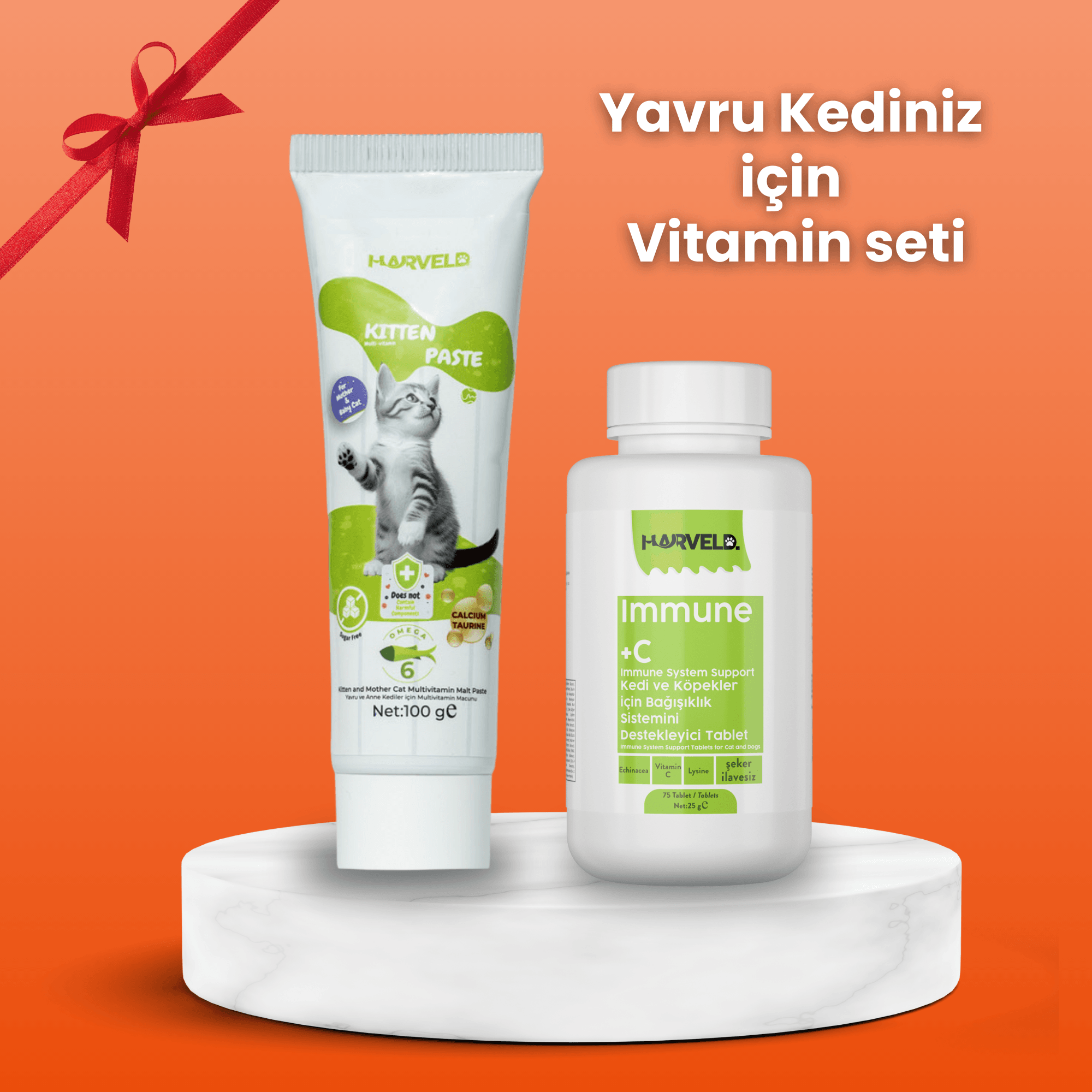  Yavru Kedi Gelişim Için 2'li Kedi Bakım Seti Kitten Paste - Immune C 