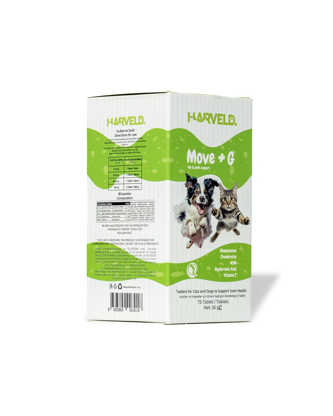 Harveld Move G Köpek Eklem Sağlık Destekleyici Hareket Kabiliyeti Arttırıcı Vitamin Mineral Tablet