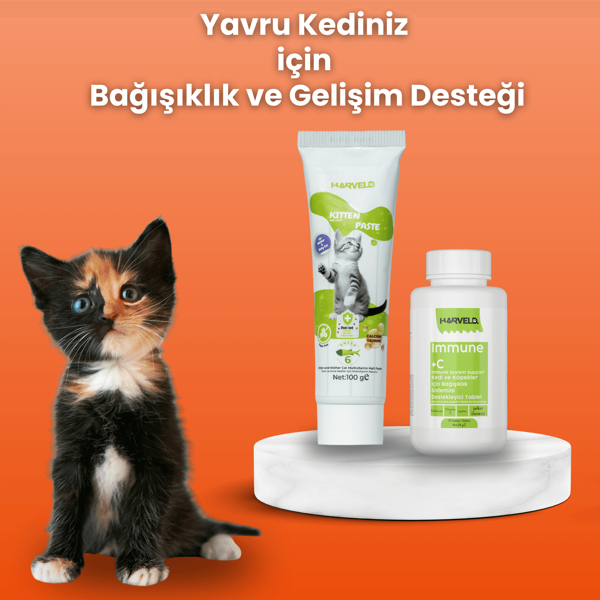  Yavru Kedi Gelişim Için 2'li Kedi Bakım Seti Kitten Paste - Immune C 