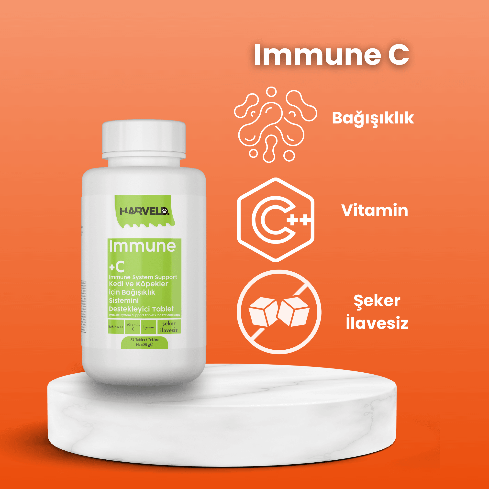 Harveld Kediniz Için Sakinleştirici Genel Destekleyici Kedi Bakım Seti Calming Down - Immune C