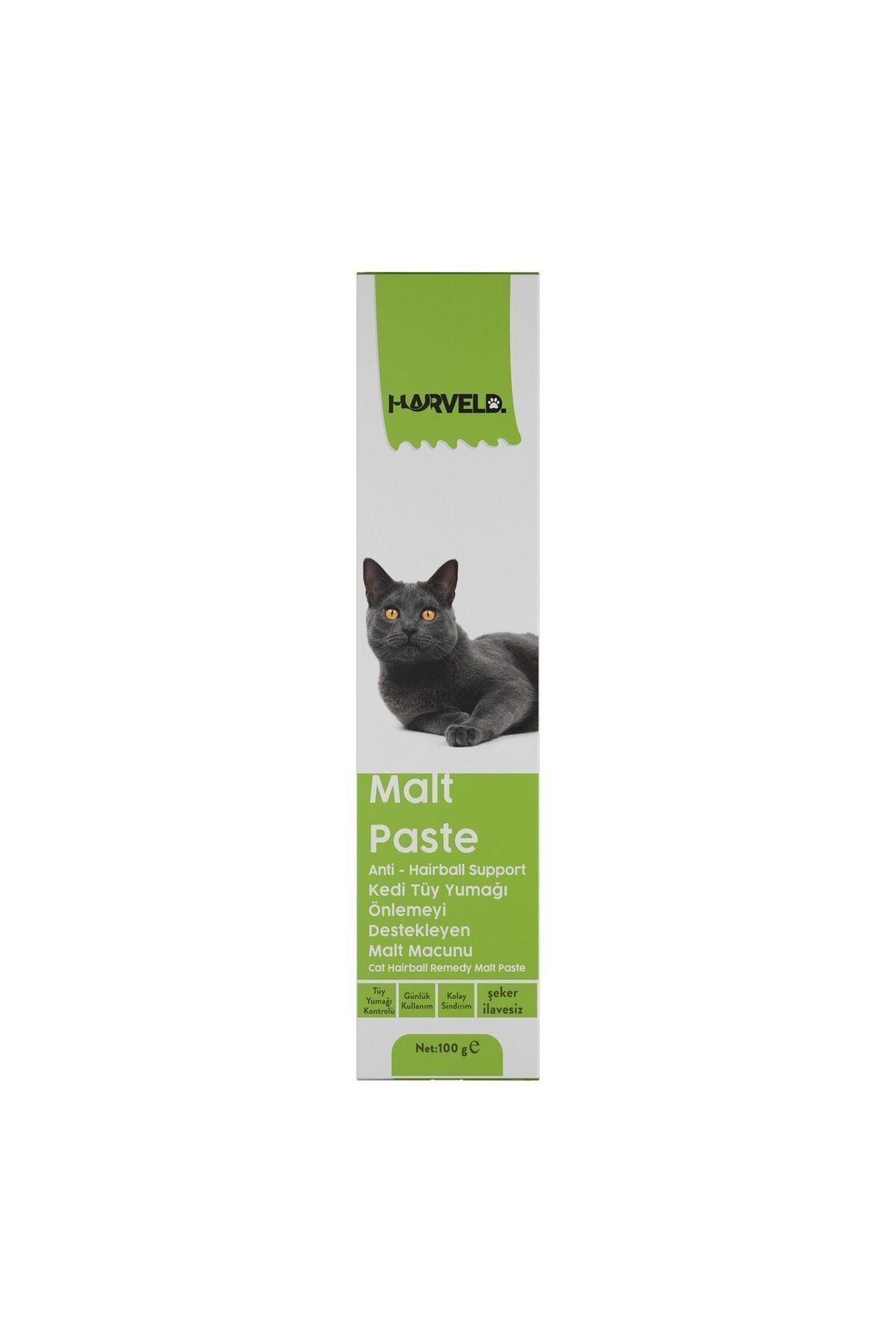 Malt Paste Hairball Kedi Tüy Yumak Sorun Önleyici Prebiotik Sindirim Sistemi Düzenleyici Macun 100gr