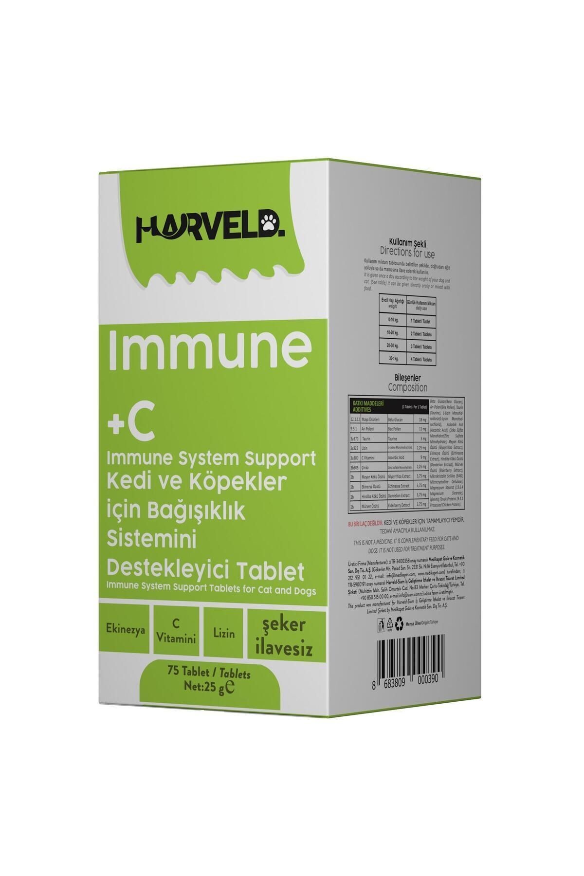 Immune C Kedi Köpek Bağışıklık Sistemi Destekleyici Vitamin Mineral Kaynağı Şeker Ilavesiz Tablet