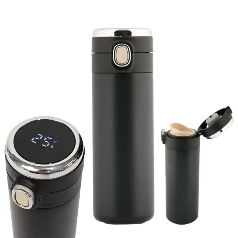 Baskılı Dijital Göstergeli 350 mL Metal Termos