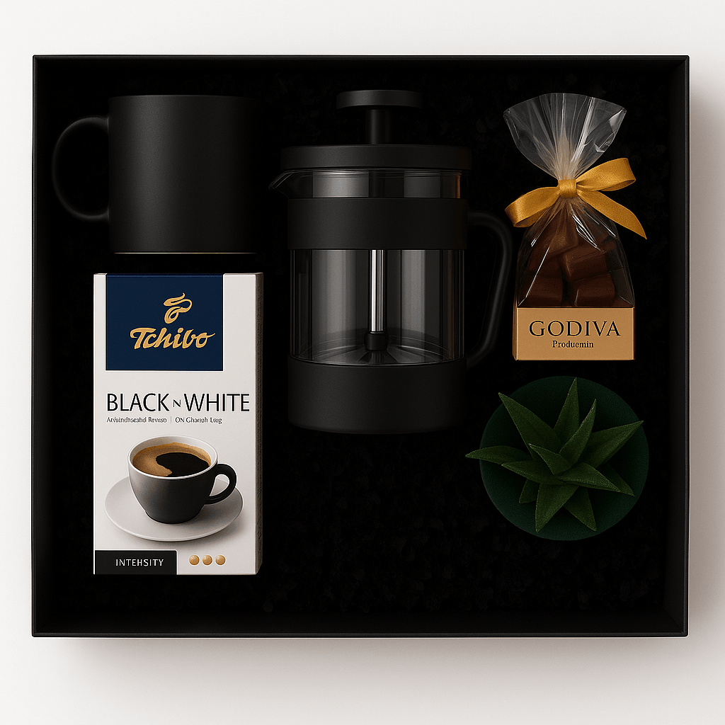 French Press Kahve Kupa Sukulent Kurumsal Hediye Kutusu