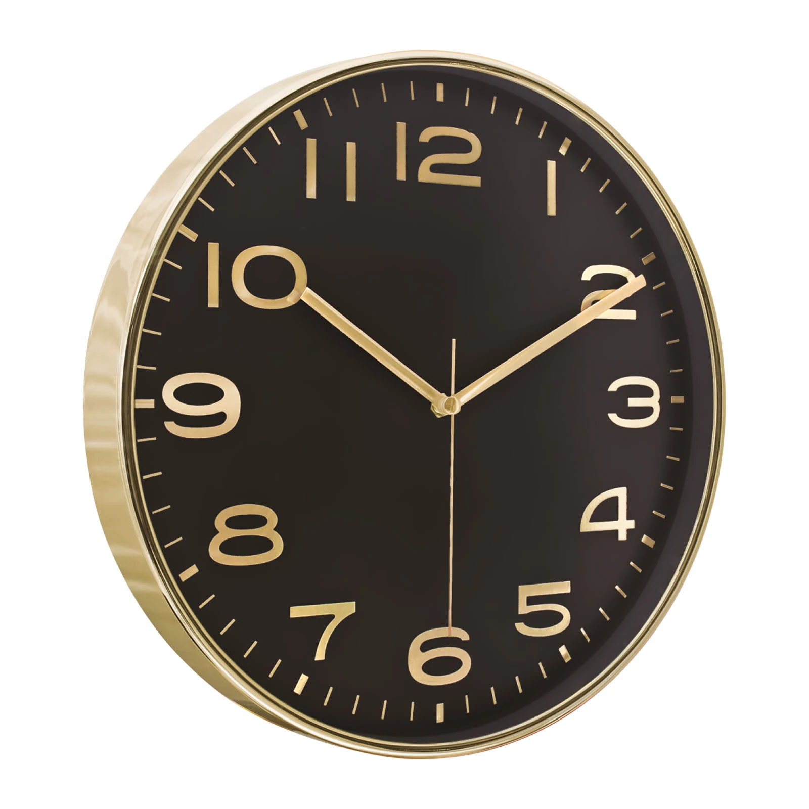 HADES406 SİYAH-ALTIN METALİZE ÇERÇEVE DUVAR SAATİ(380 MM)