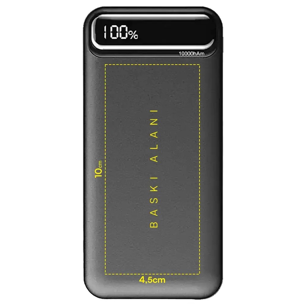 10.000 mAh Type-C Hızlı Şarj Destekli LCD Ekranlı Powerbank
