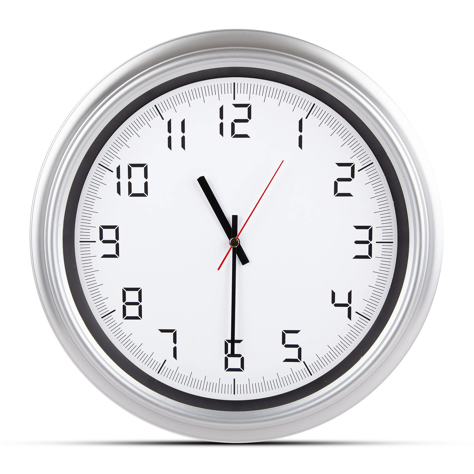 ATLAS GÜMÜŞ PLASTİK KASA DUVAR SAATİ (380MM)