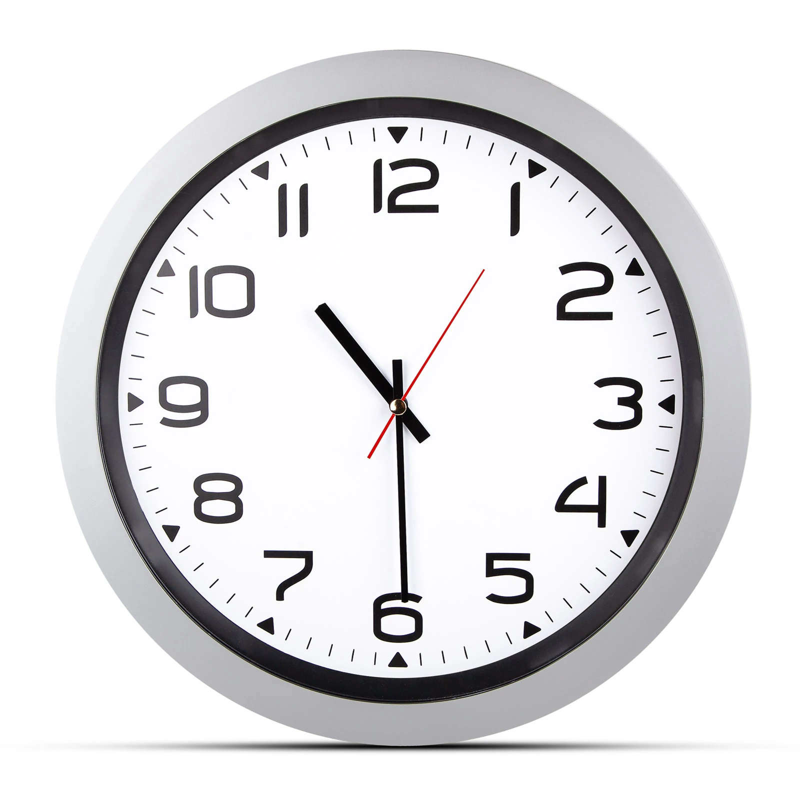 HERA GÜMÜŞ PLASTİK KASA DUVAR SAATİ (350MM)