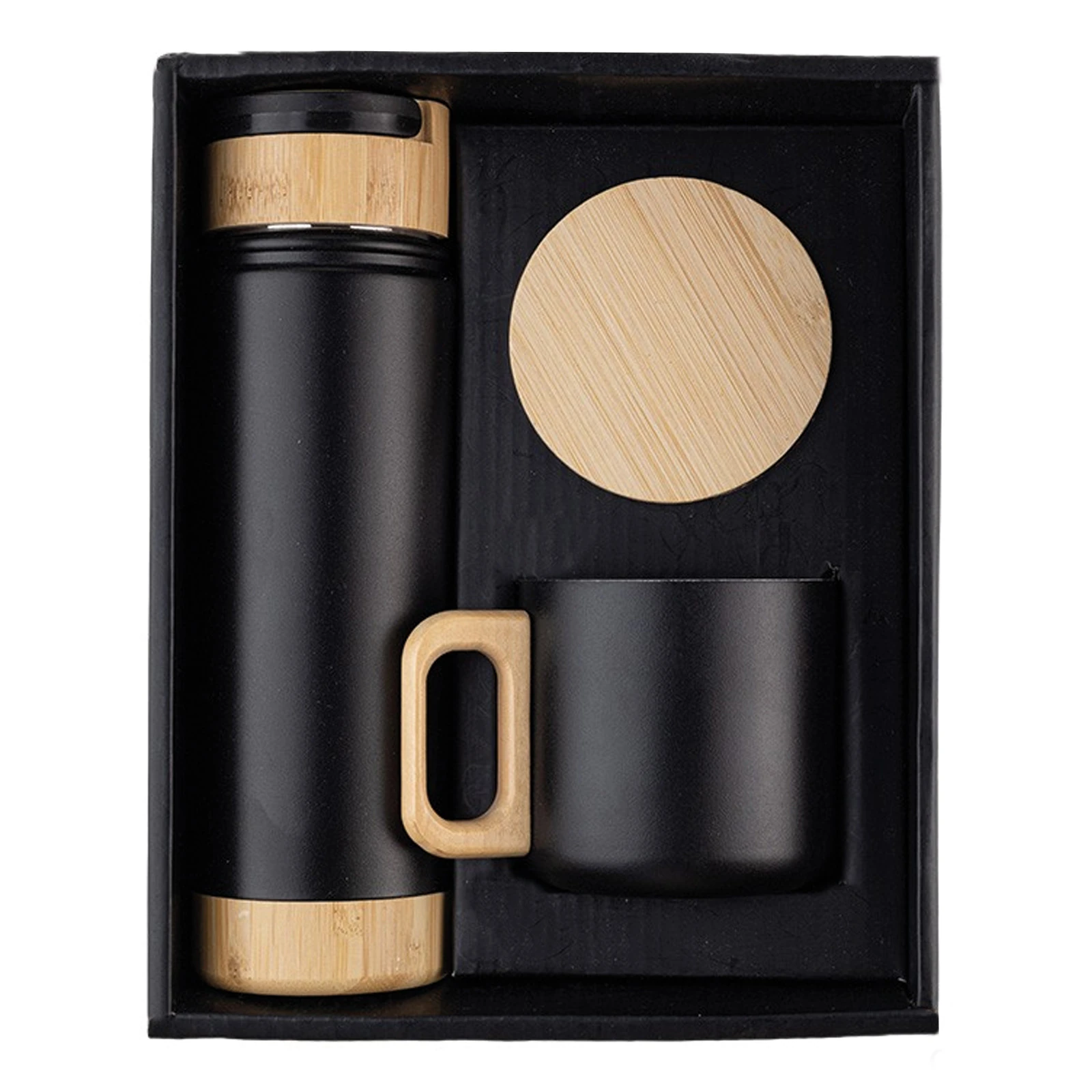 SERENLİ SİYAH 550 ML TERMOS KUPA SETİ