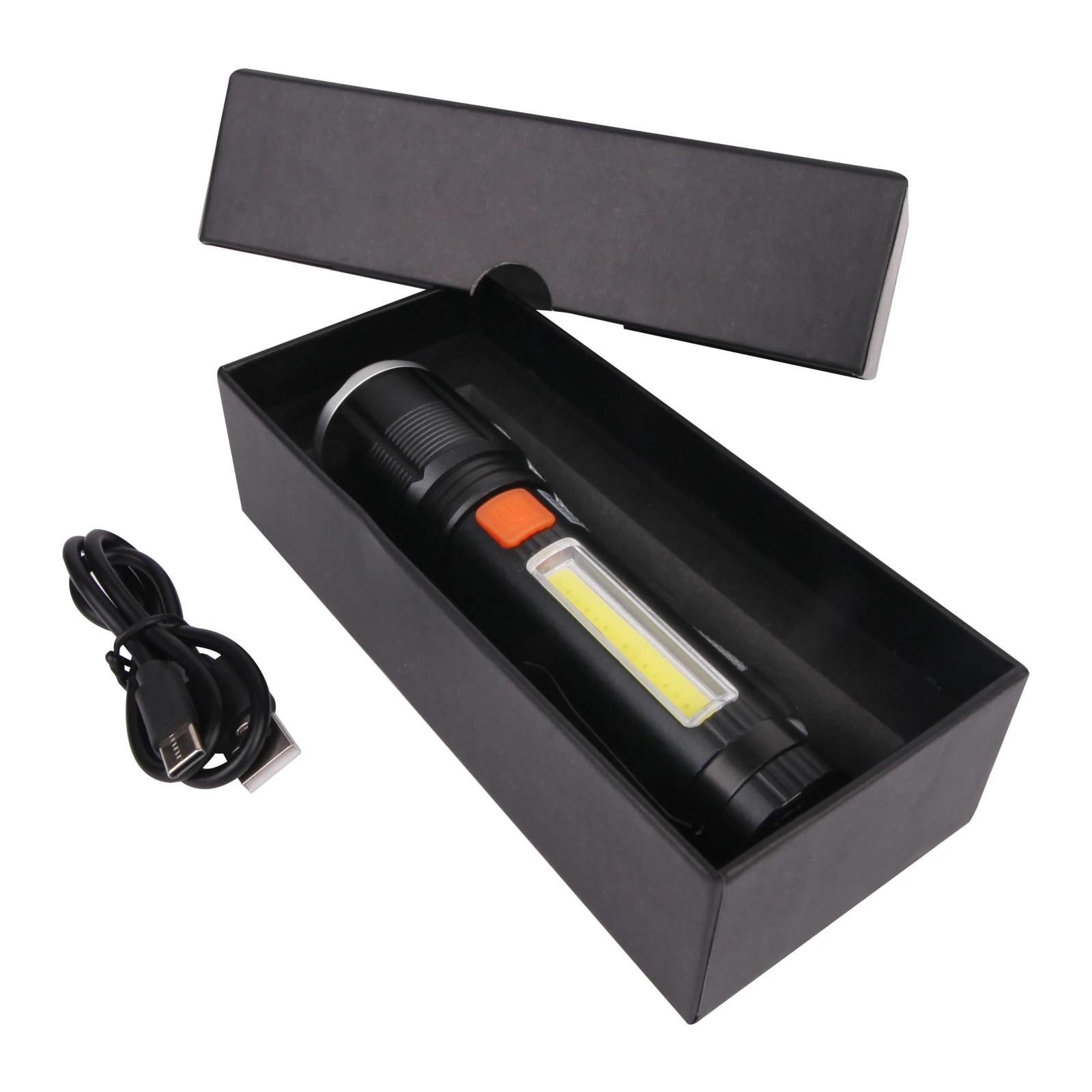 ARSUZ SİYAH 4 MODLU ŞARJ EDİLEBİLİR LED EL FENERİ