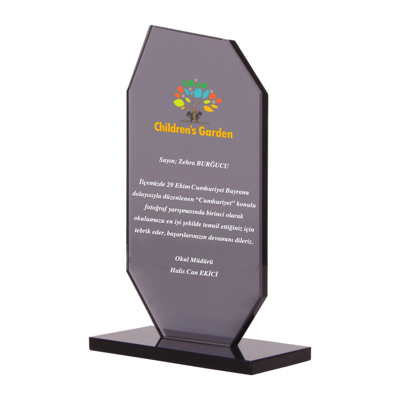 OSKAY SİYAH KRİSTAL PLAKET