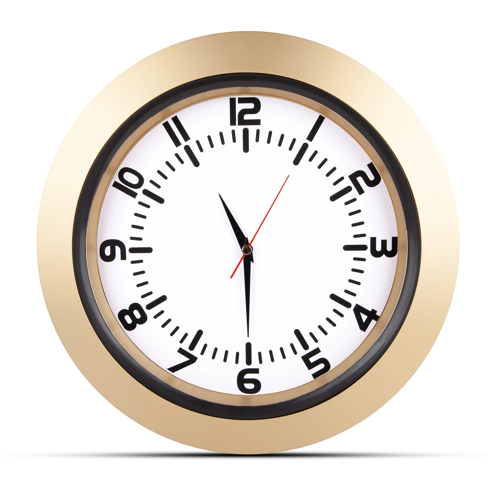 UMAY ALTIN-BEYAZ PLASTİK KASA DUVAR SAATİ (350 MM)