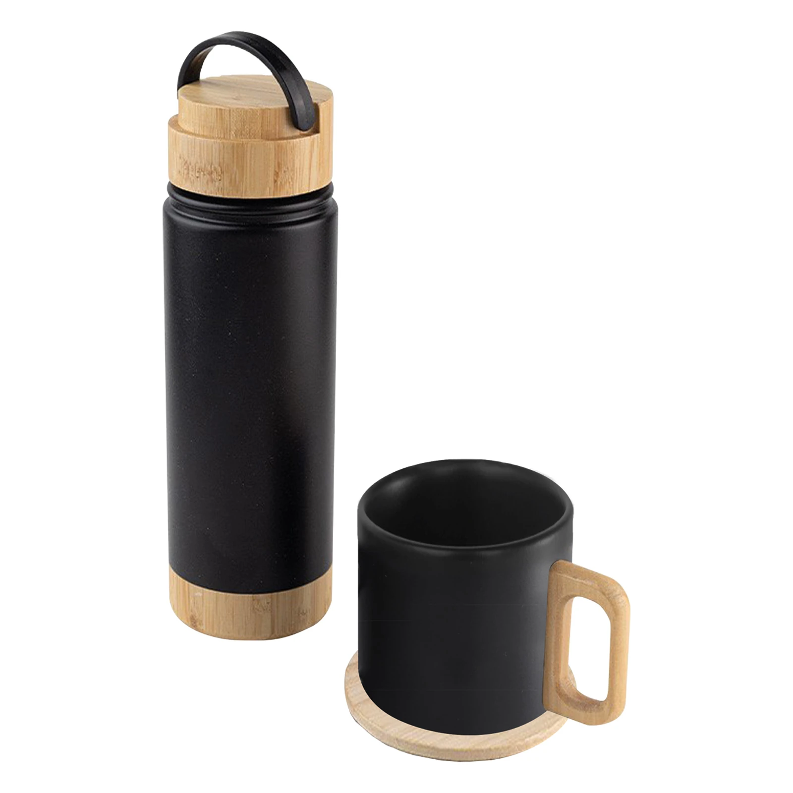 SERENLİ SİYAH 550 ML TERMOS KUPA SETİ