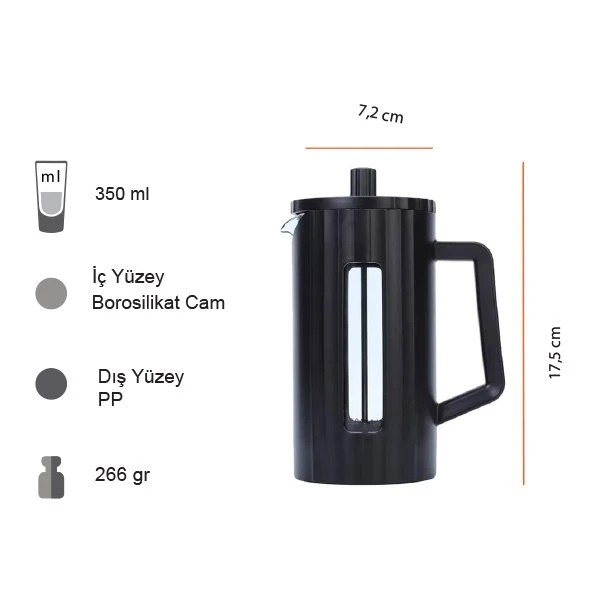 Baskılı French Press 350 ML