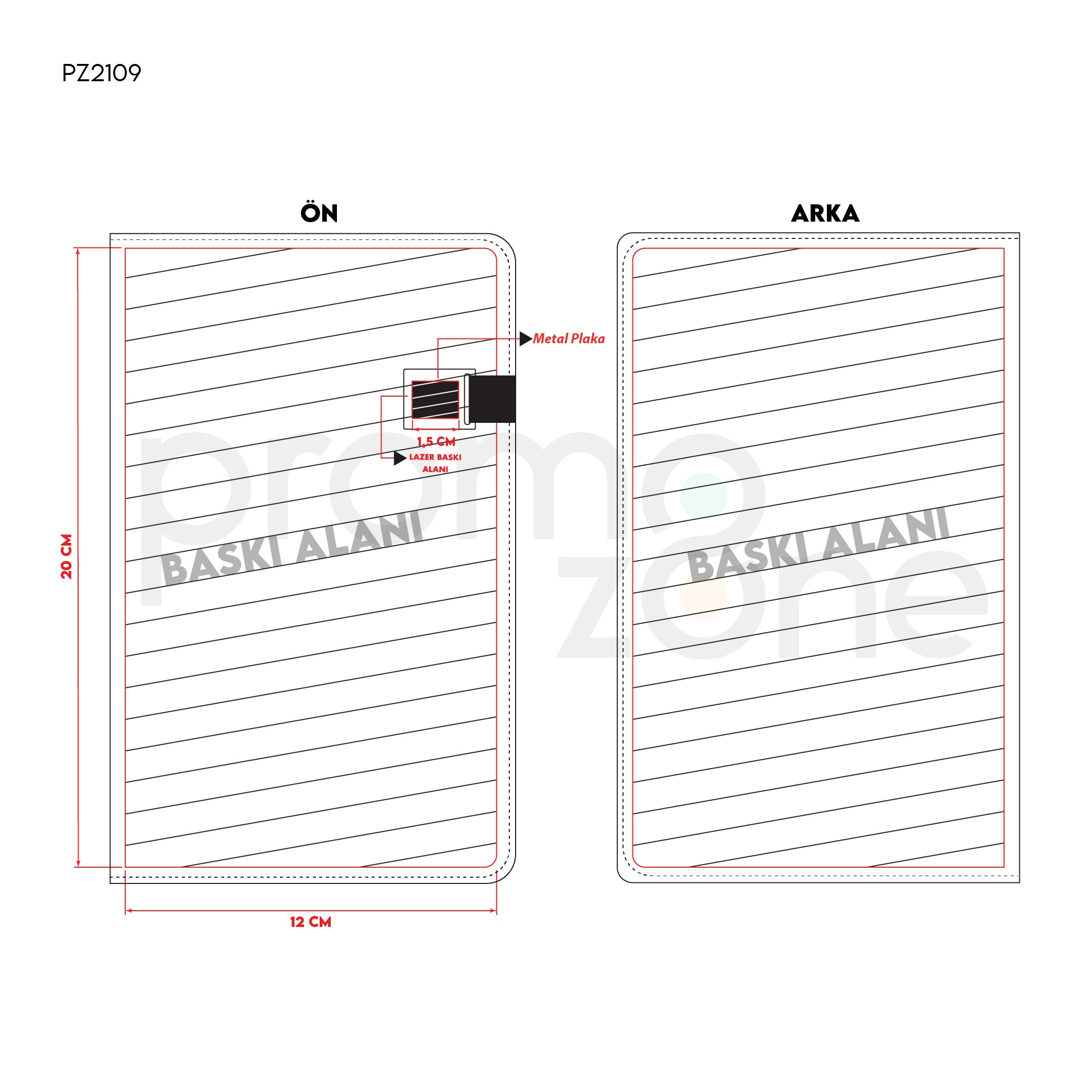 Logo Baskılı 13 x 21 cm Termo PU Sert Kapaklı Tarihsiz Defter