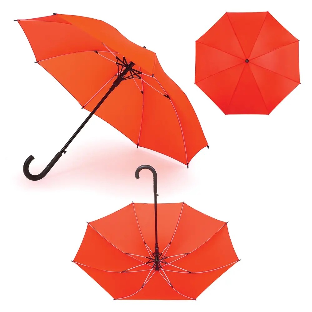 Logo Baskılı Plastik Saplı 8 Panel Fiberglass Baston Şemsiye