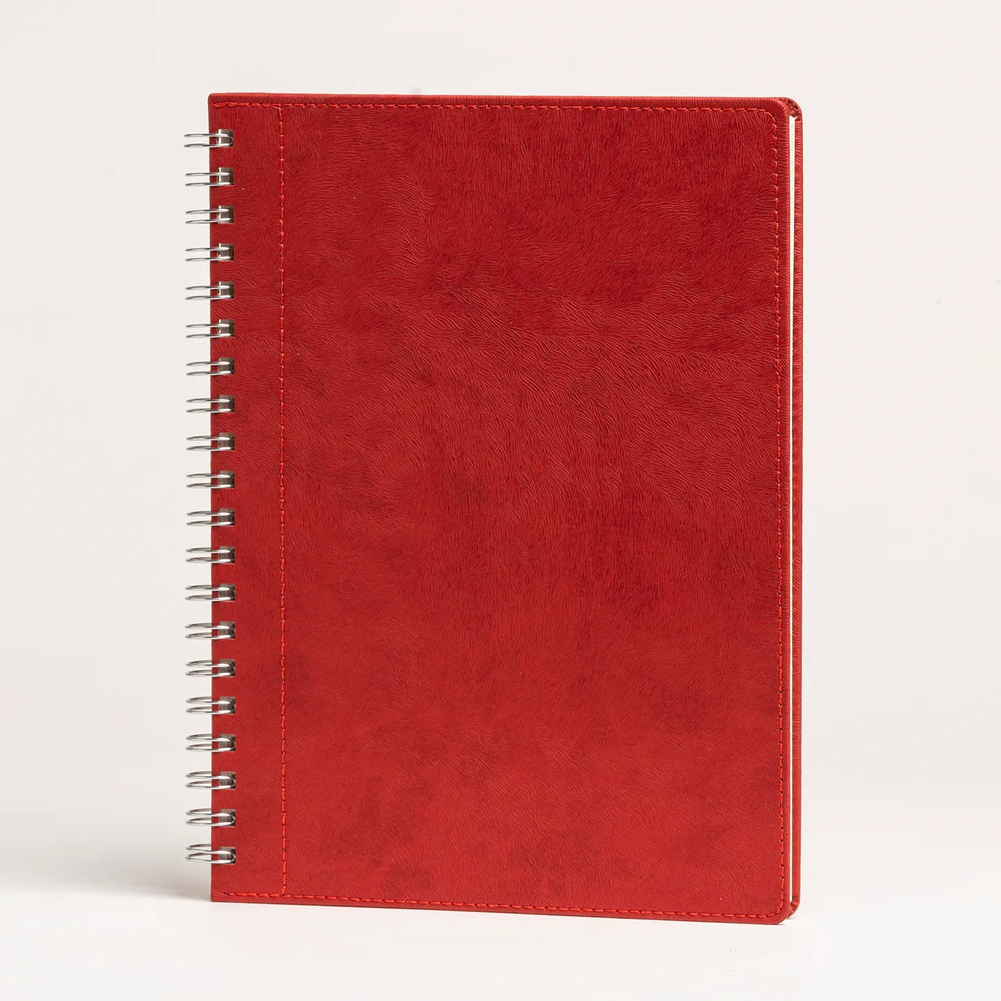 Logo Baskılı 20 x 28 cm Spiralli Termo PU Sert Kapaklı Tarihsiz Defter, 240 Sayfa, 80 gr Ivory Krem Kareli İç Kağıt