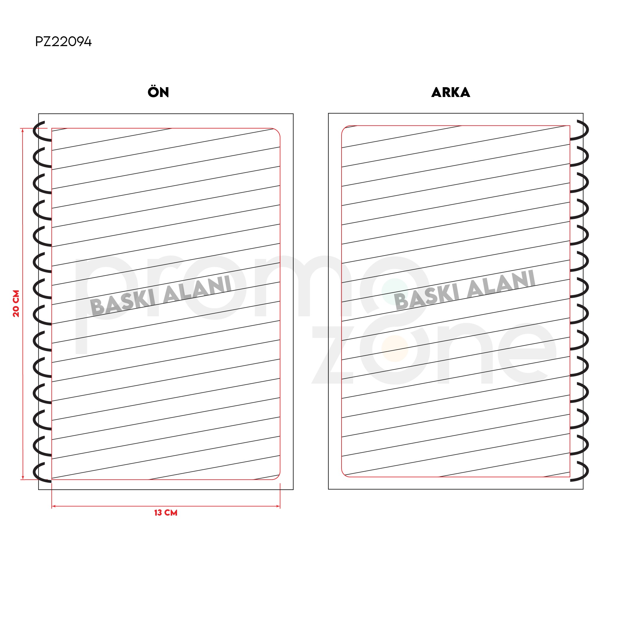 Logo Baskılı Yumuşak Kapaklı Spiralli Defter 14,4 x 21,2 cm